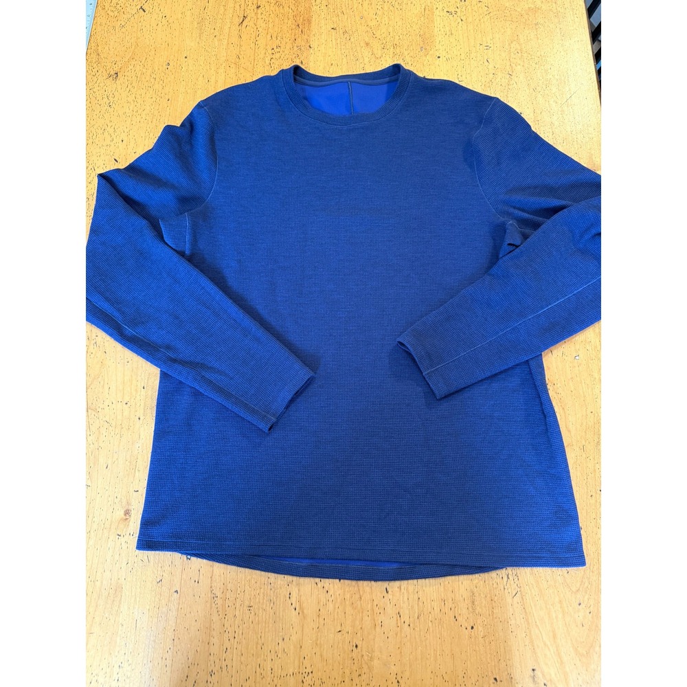 Lululemon Long Sleeve Waffle Blue Long Sleeve Waffle Knit Training Shirt